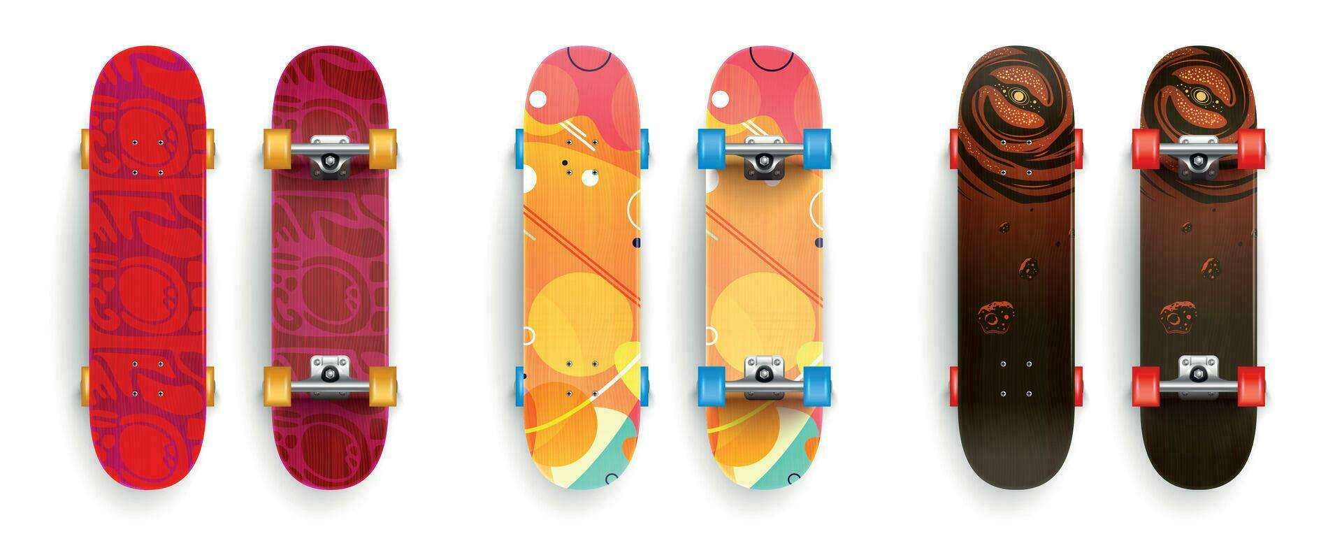 Realistic Urban Skateboards Set vector