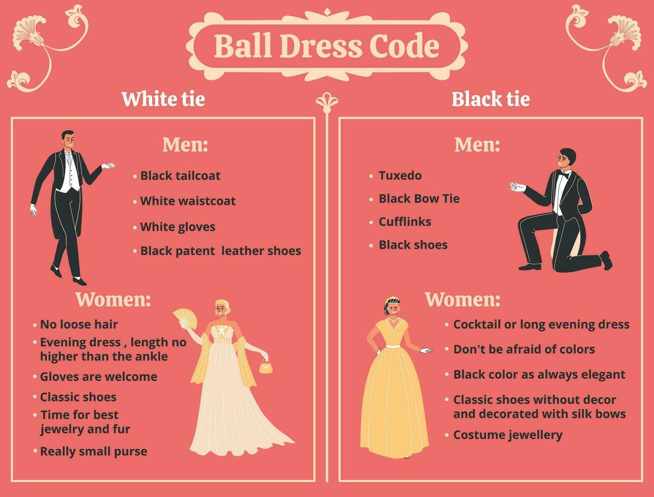 Royal Ball Infographic Set vector