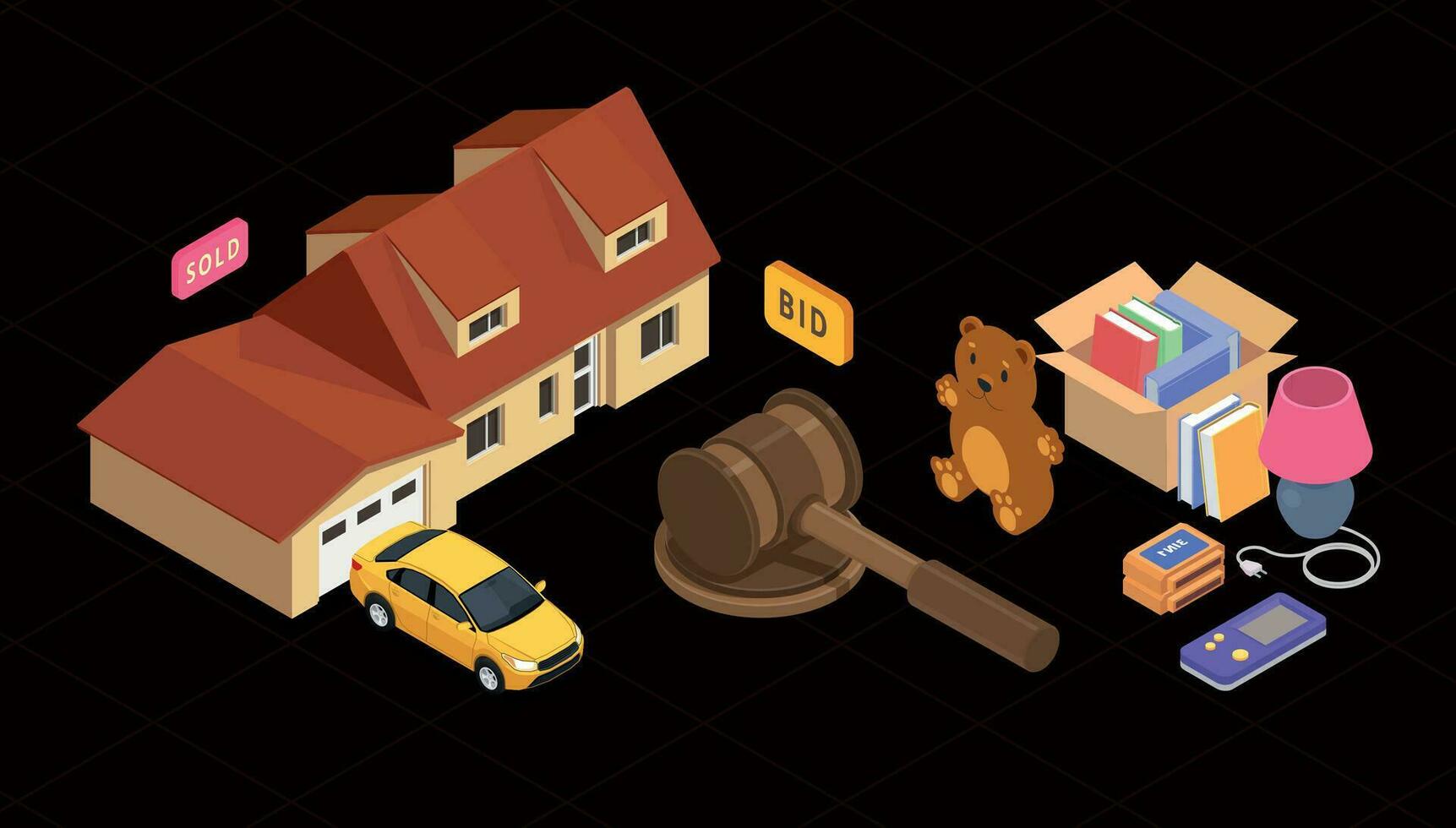 Garage Sale Isometric vector