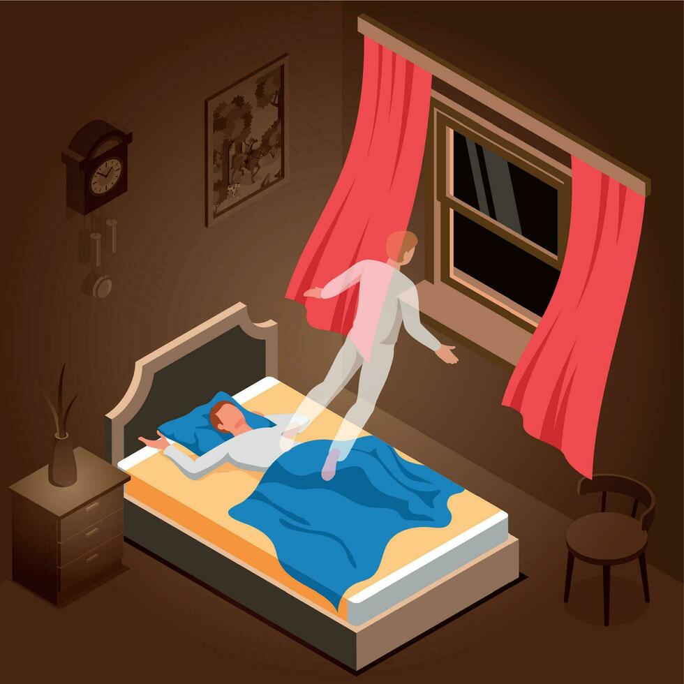 Nightmare Isometric Illustration vector