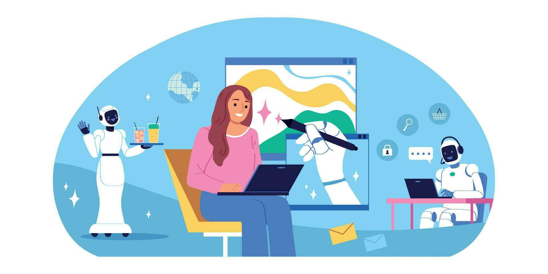 Flat Artificial Intelligence Composition vector