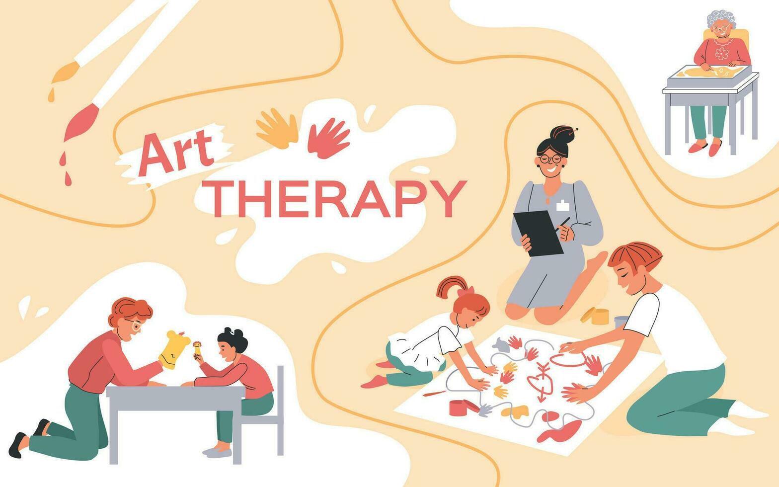 Art Therapy Collage vector