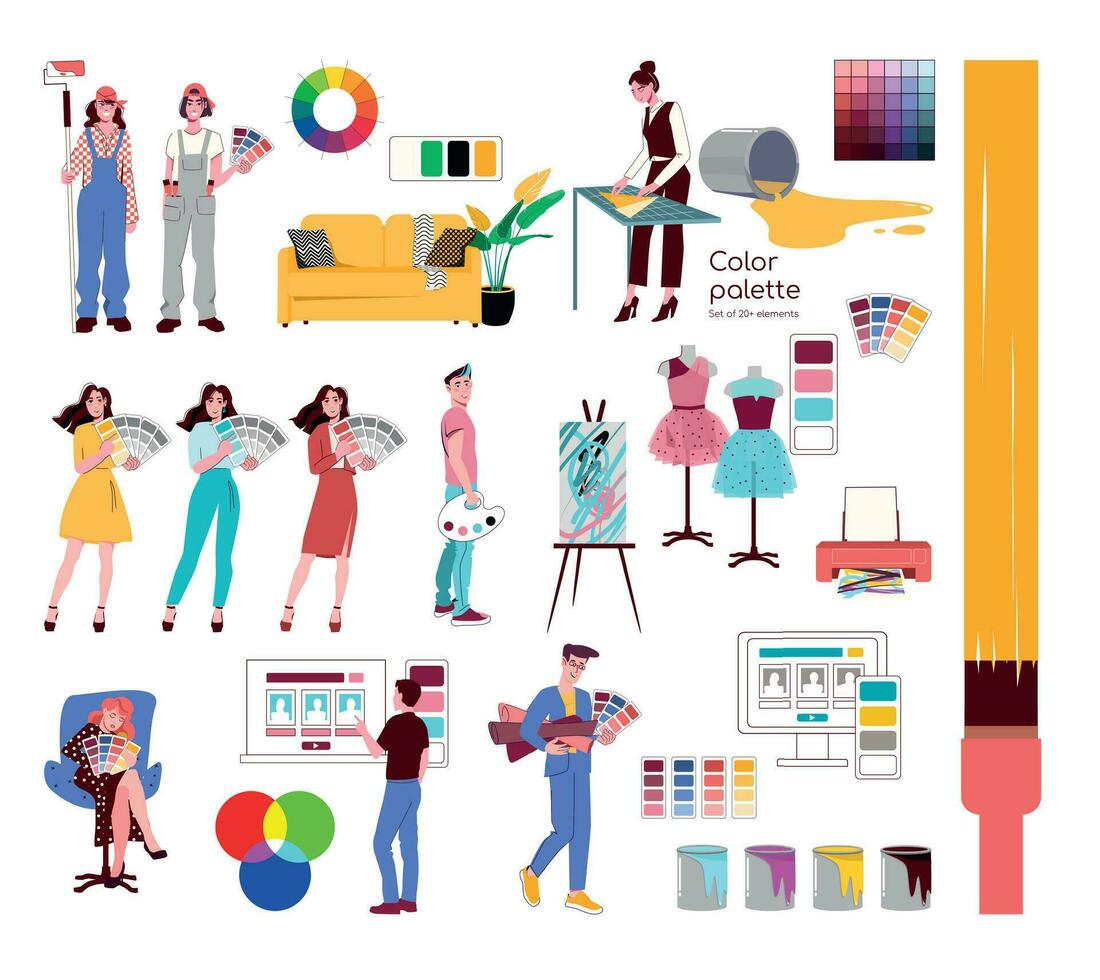 Color Palette Flat Set vector