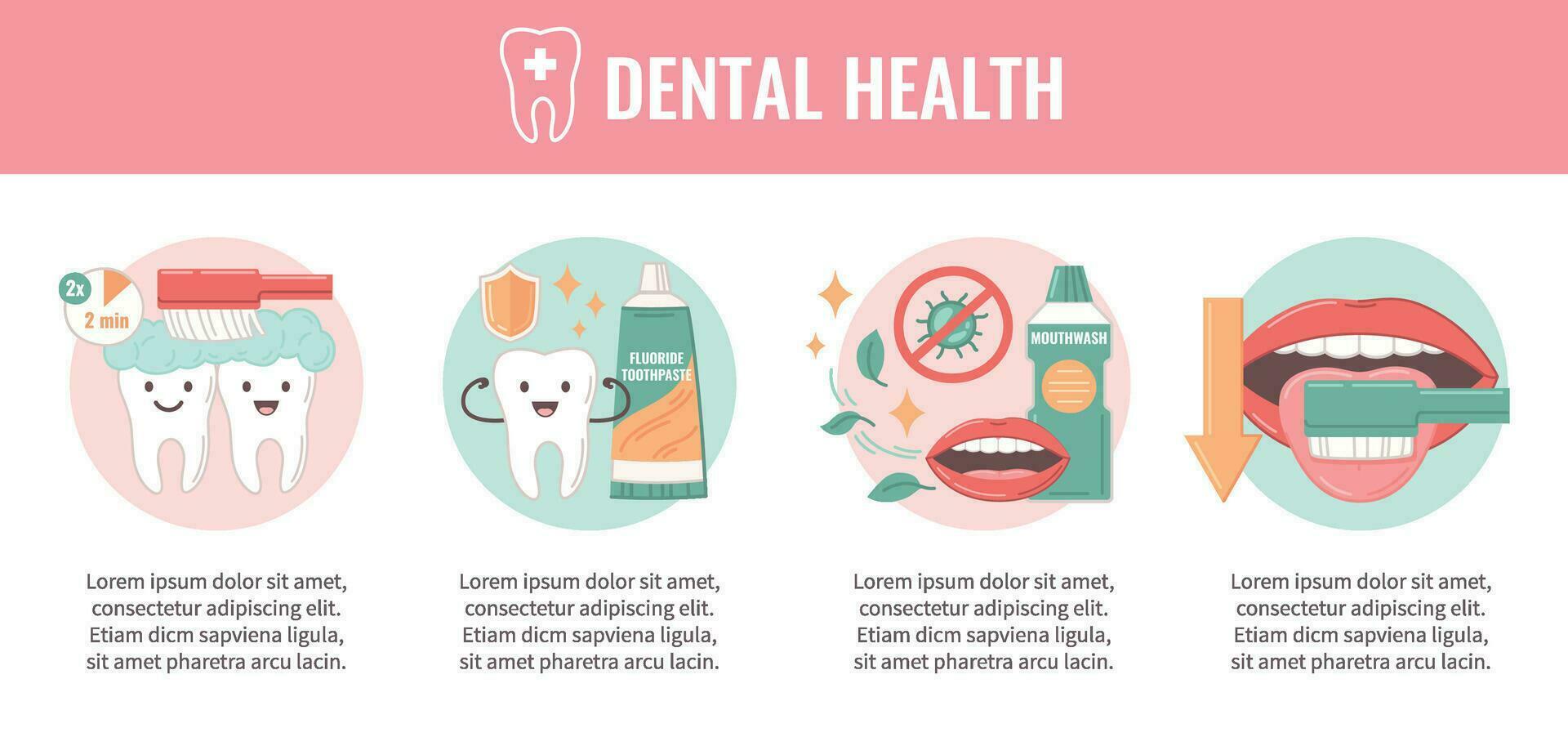 dental salud plano infografia vector