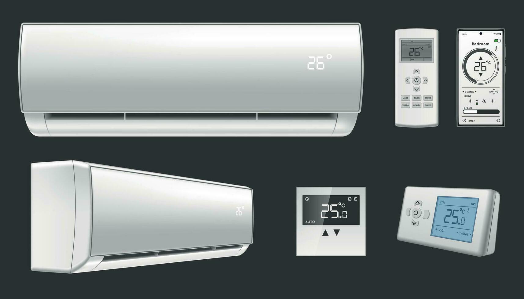 Air Conditioner Set vector