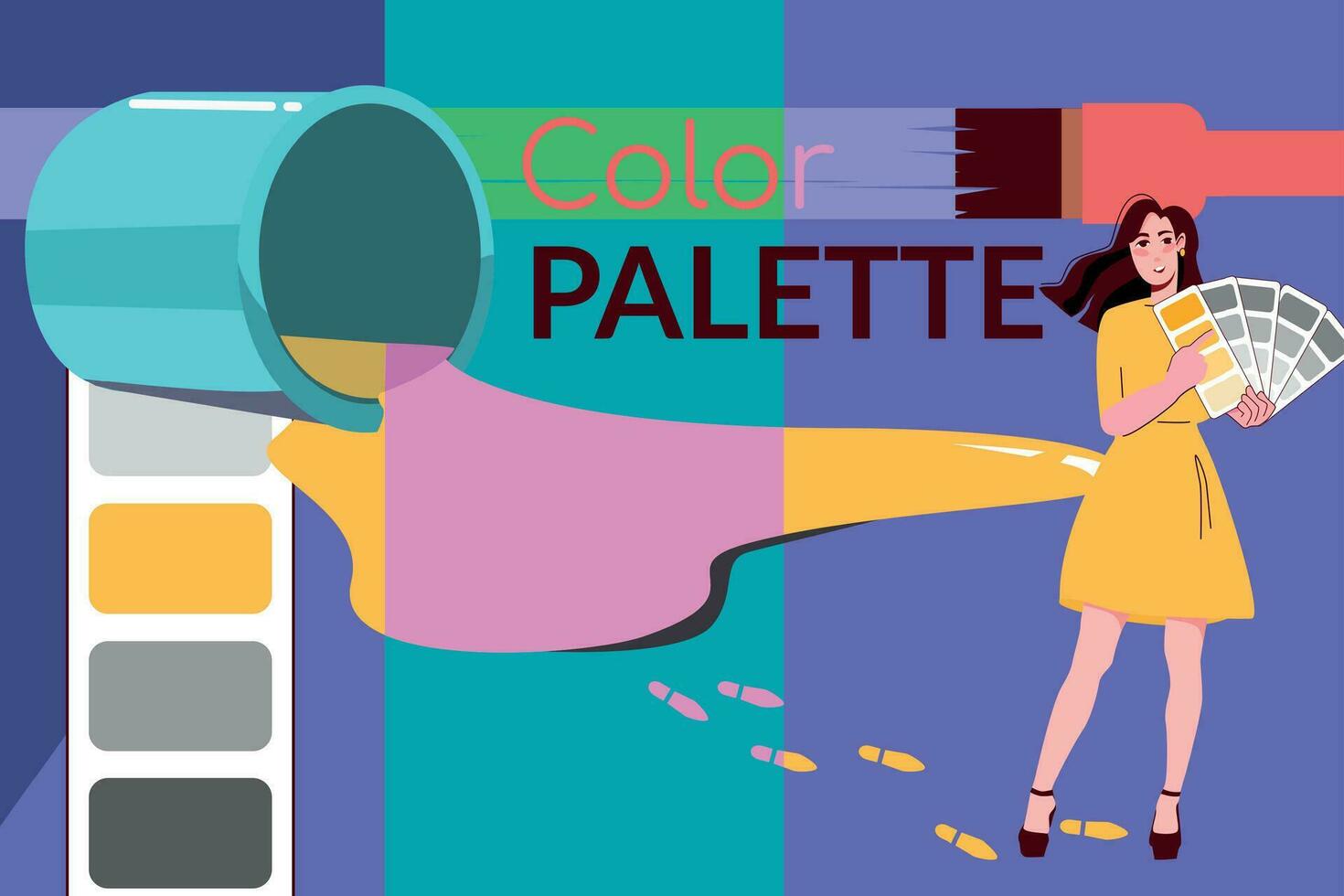 Color Palette Collage vector