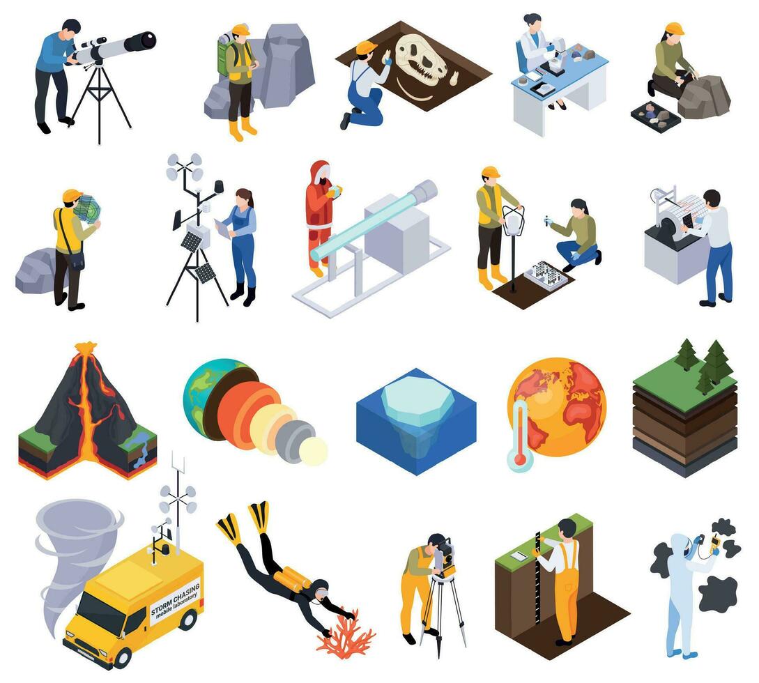Earth Sciences Icon Set vector