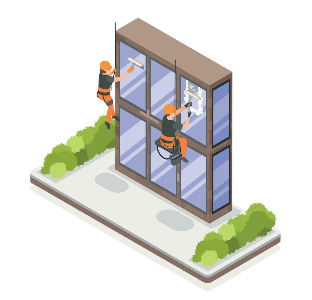 Industrial Climber Isometric Object vector