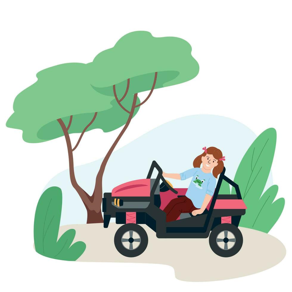 Toy Car Girl Background vector