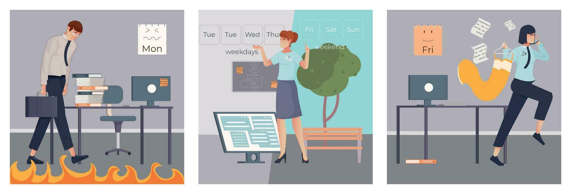 Work Week Concept vector