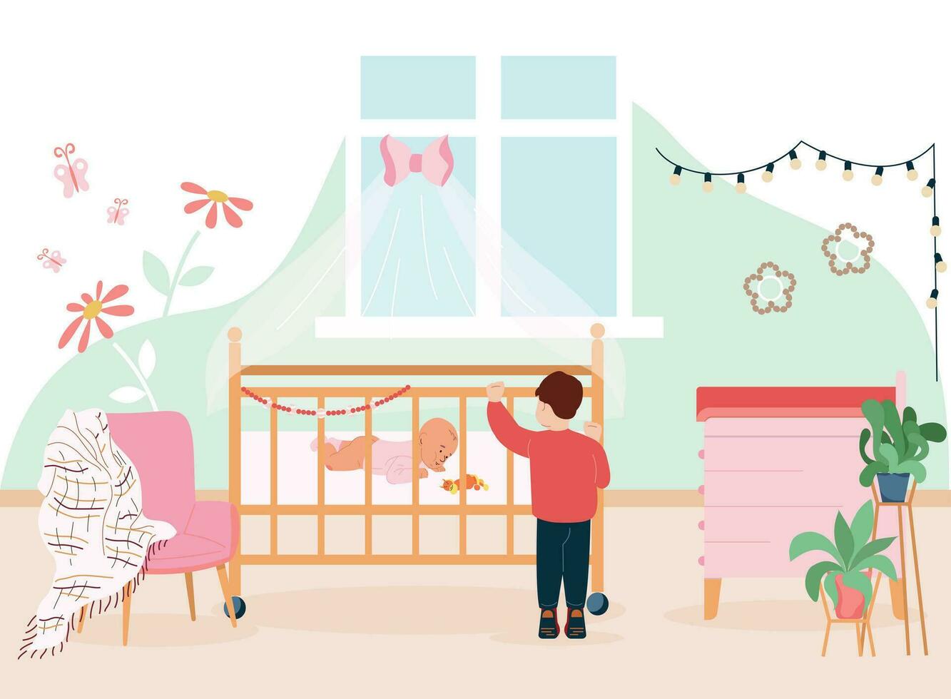 Baby Development Flat Background vector