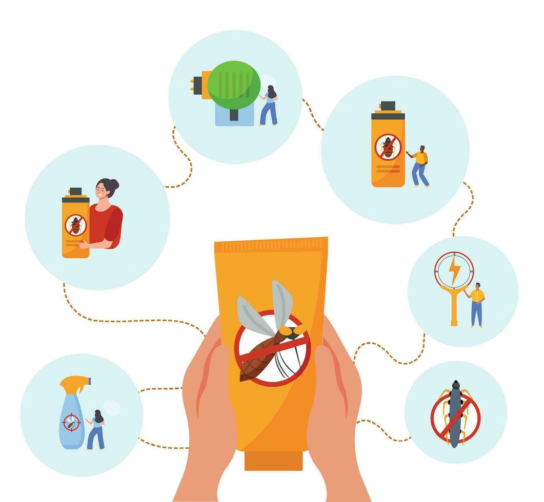 Repellent Types Flat Background vector