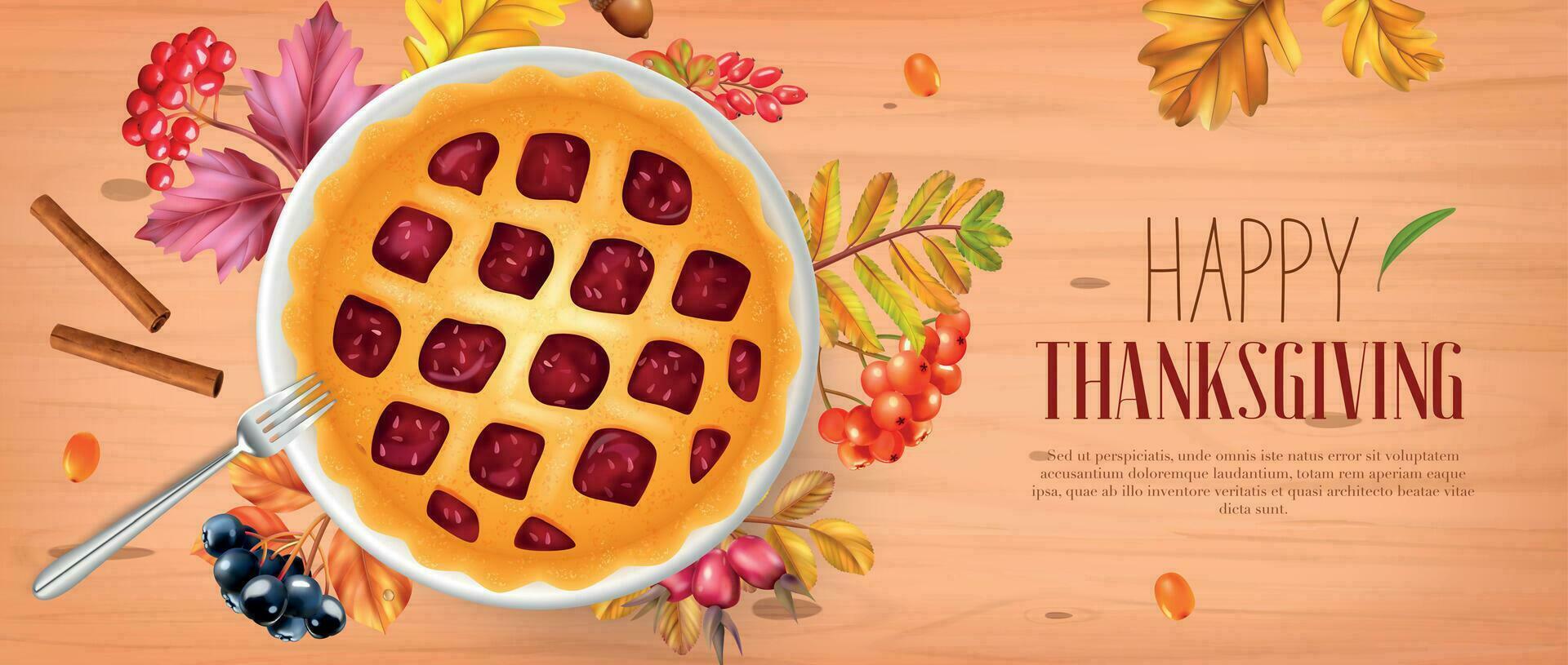 Happy Thanksgiving Horizontal Poster vector