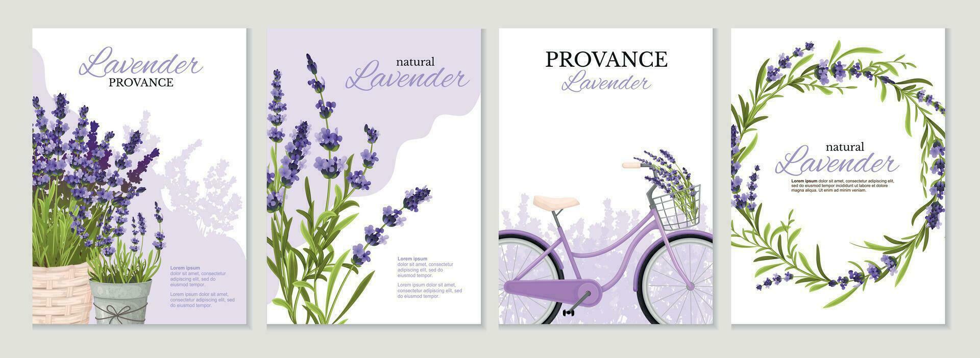 Lavender Poster Set vector