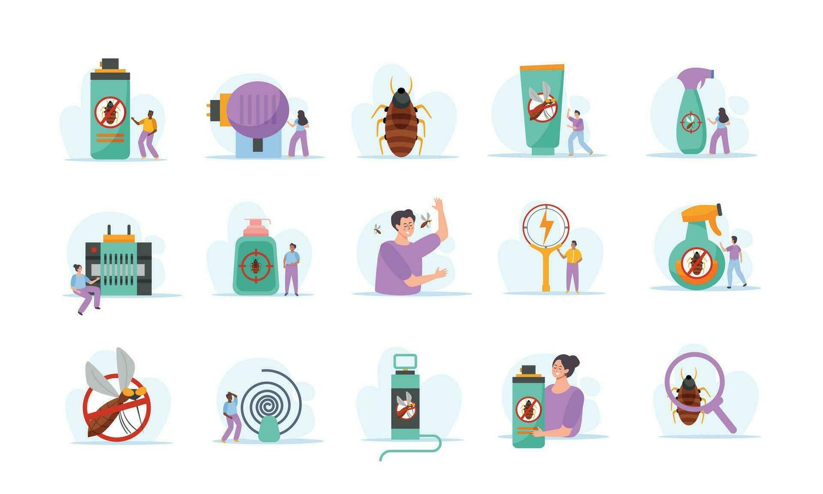 Repellents Flat Icons Collection vector