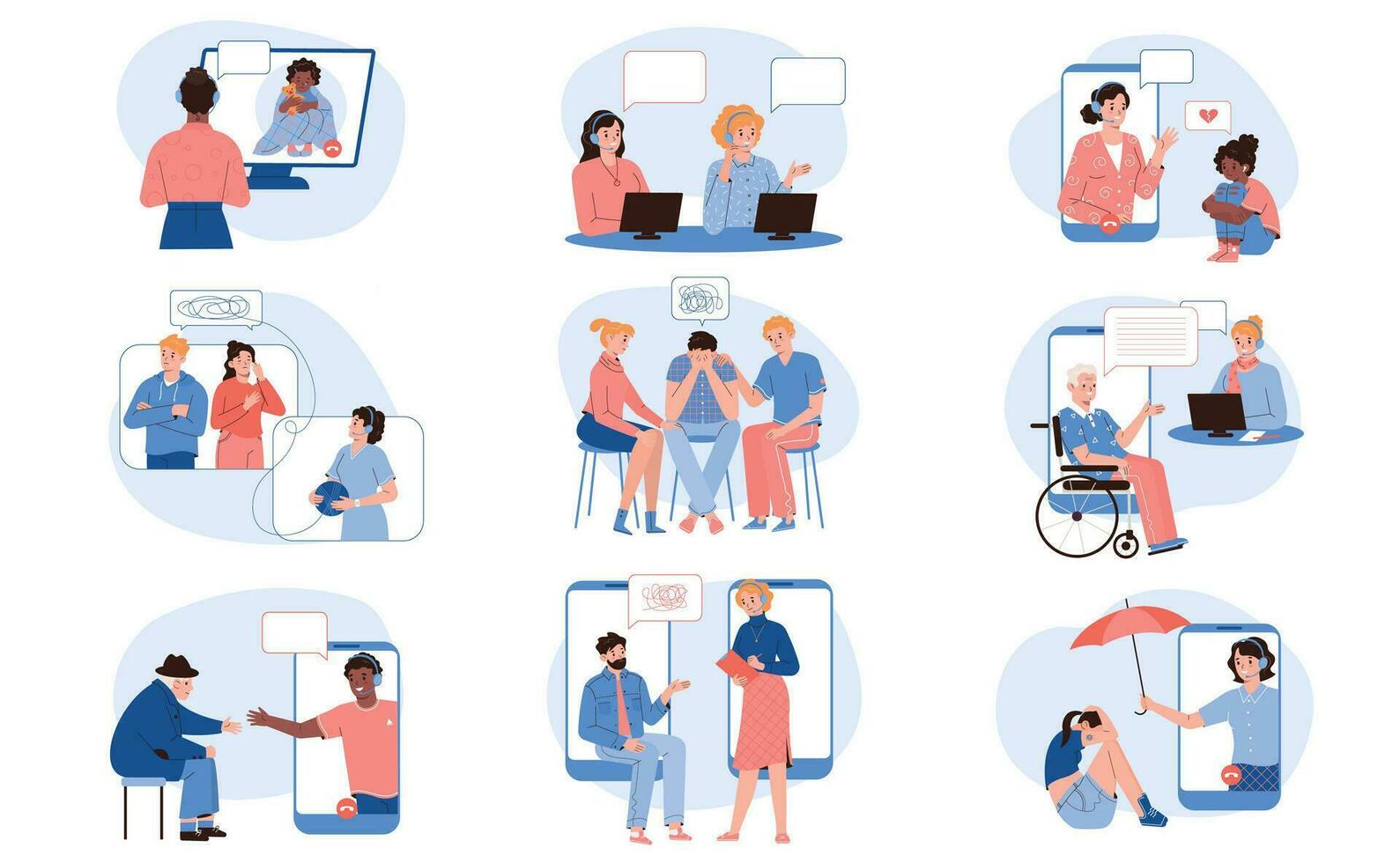 Psychological Support Set vector