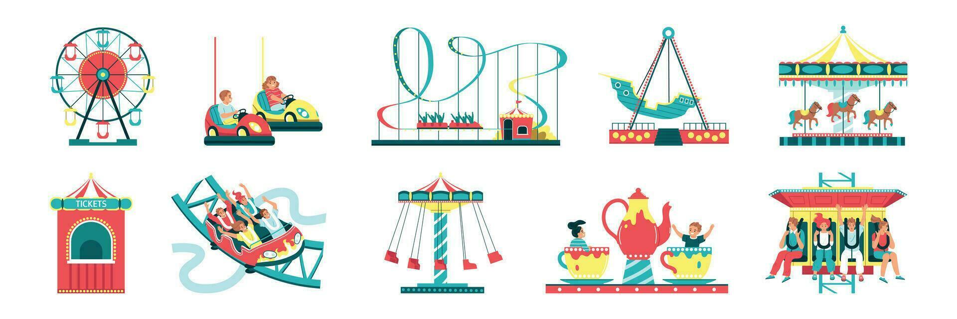 Amusement Park Set vector