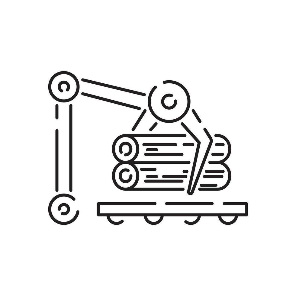 Woodcutter line icon. Log, wood, wooden icon outline style for your web design. vector