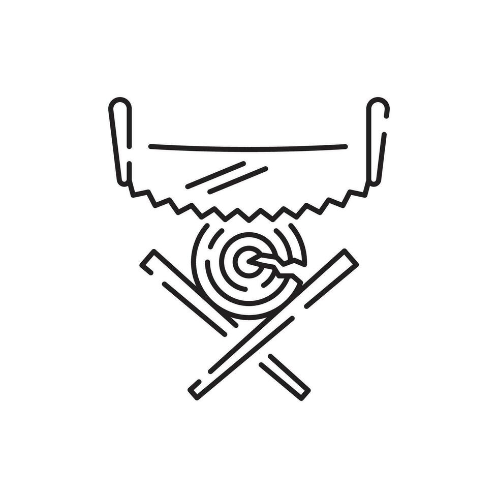 Woodcutter line icon. Log, wood, wooden icon outline style for your web design. vector