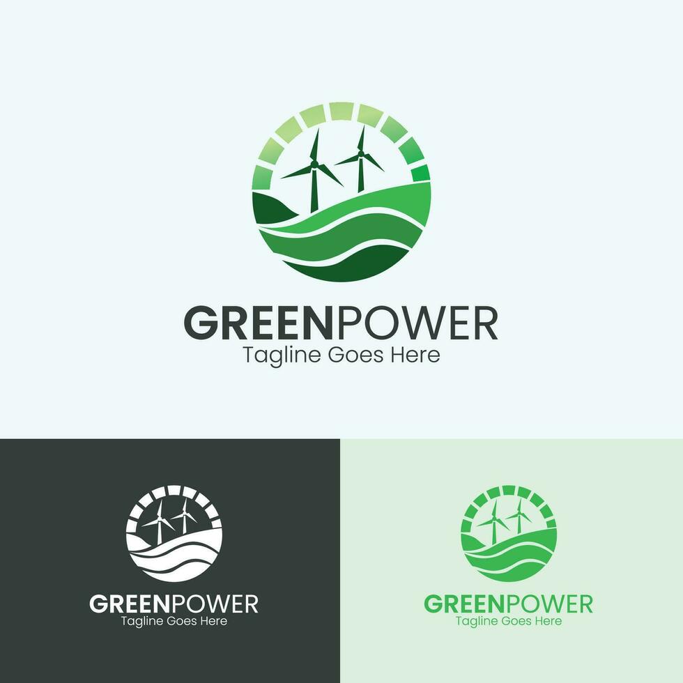 Renewable Energy Plant Logo Green Energy Logo Design Eco Power Plant vector