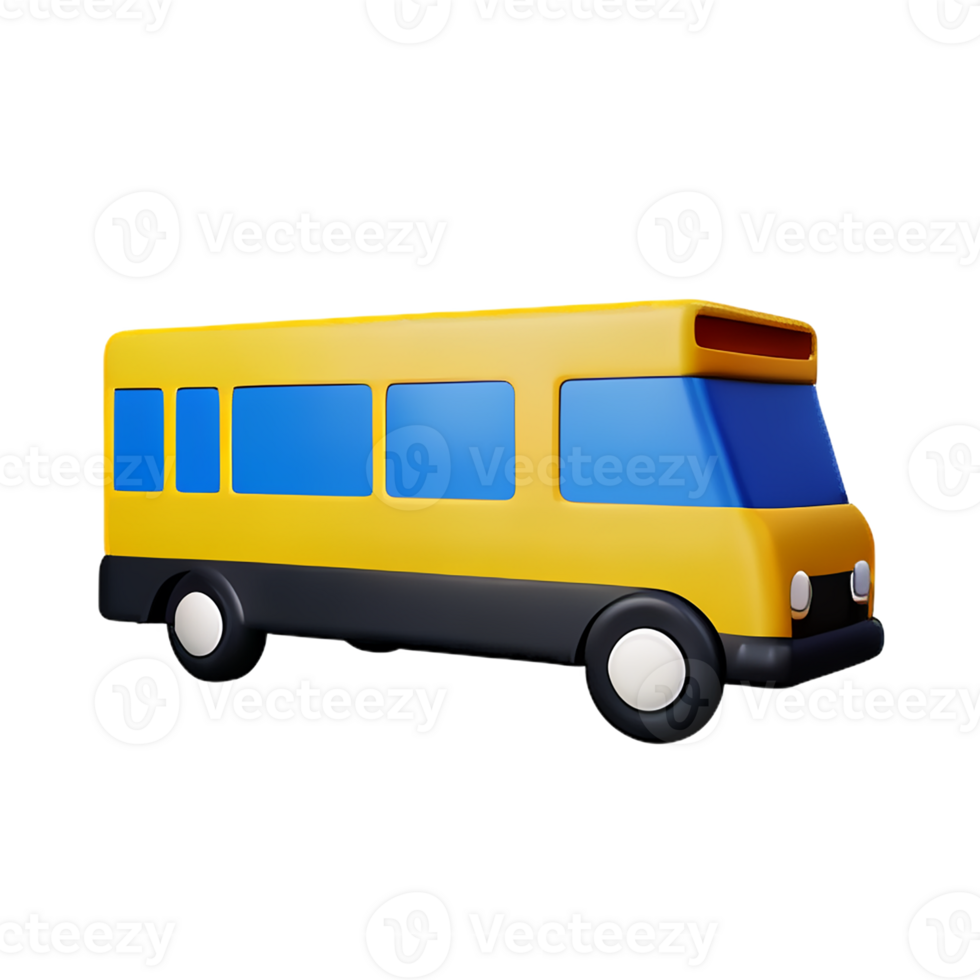 school bus 3d rendering icon illustration png