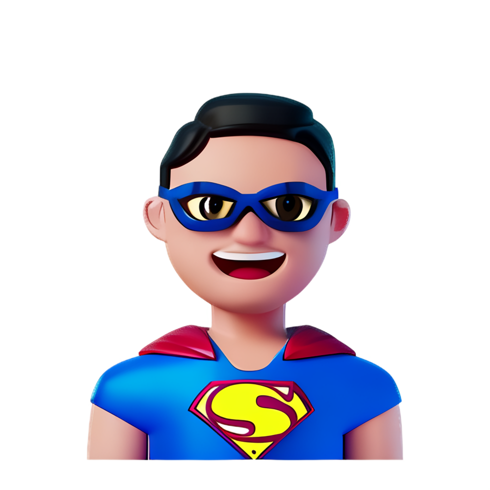 superman face 3d rendering icon illustration png