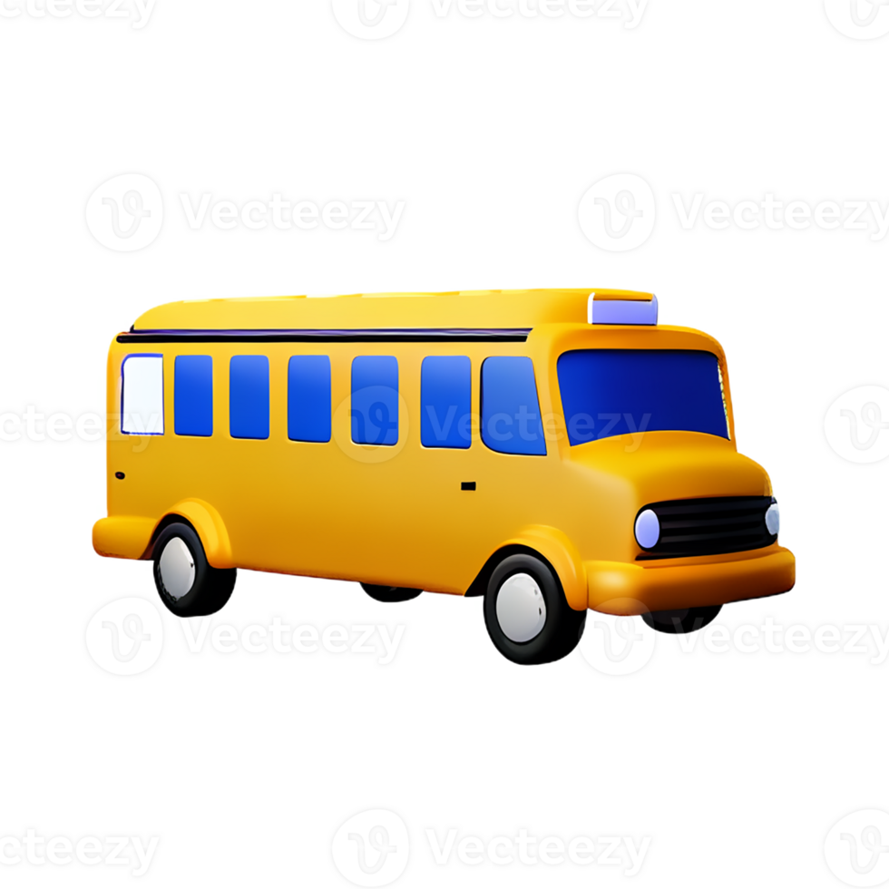 school bus 3d rendering icon illustration png