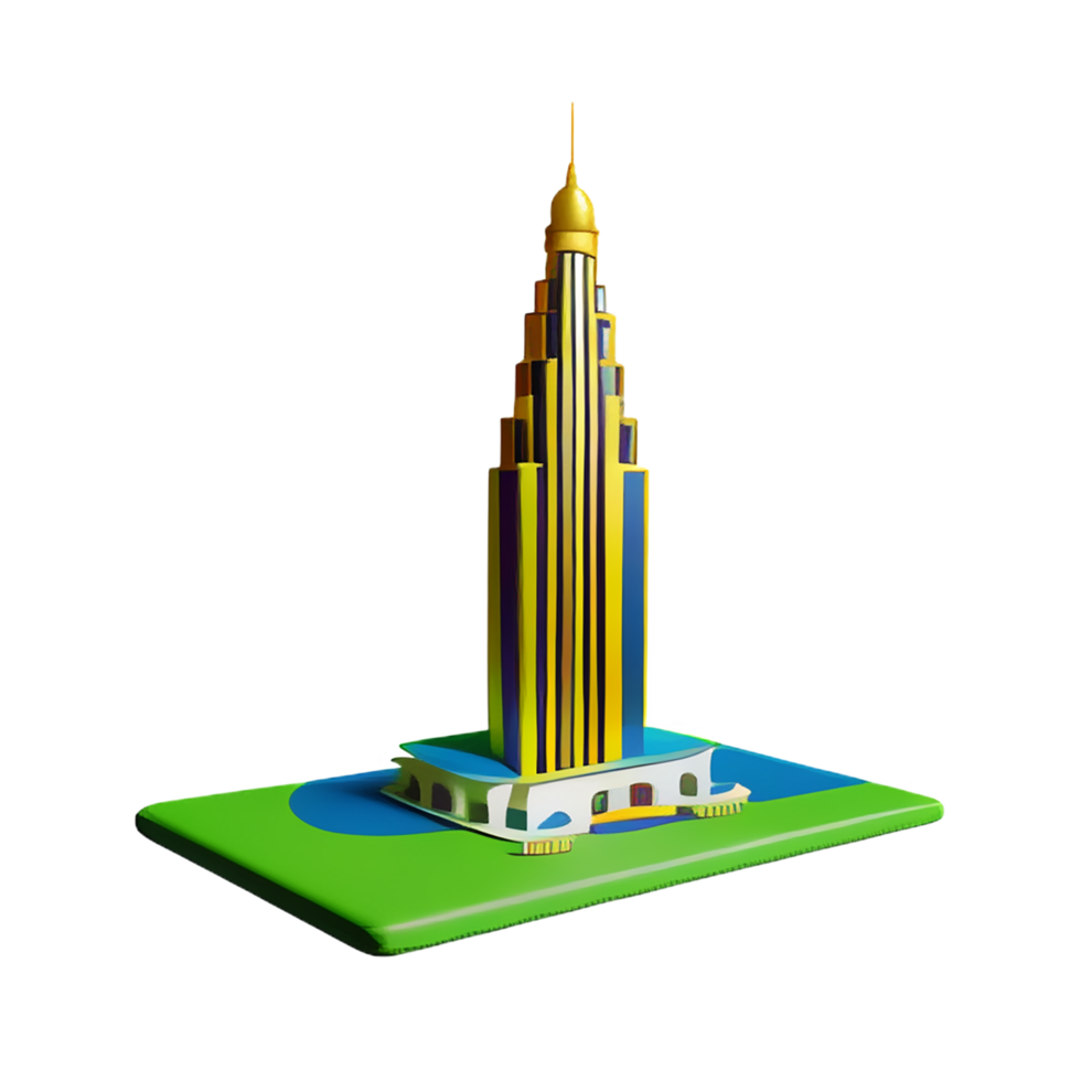 dubai 3d rendering icon illustration png