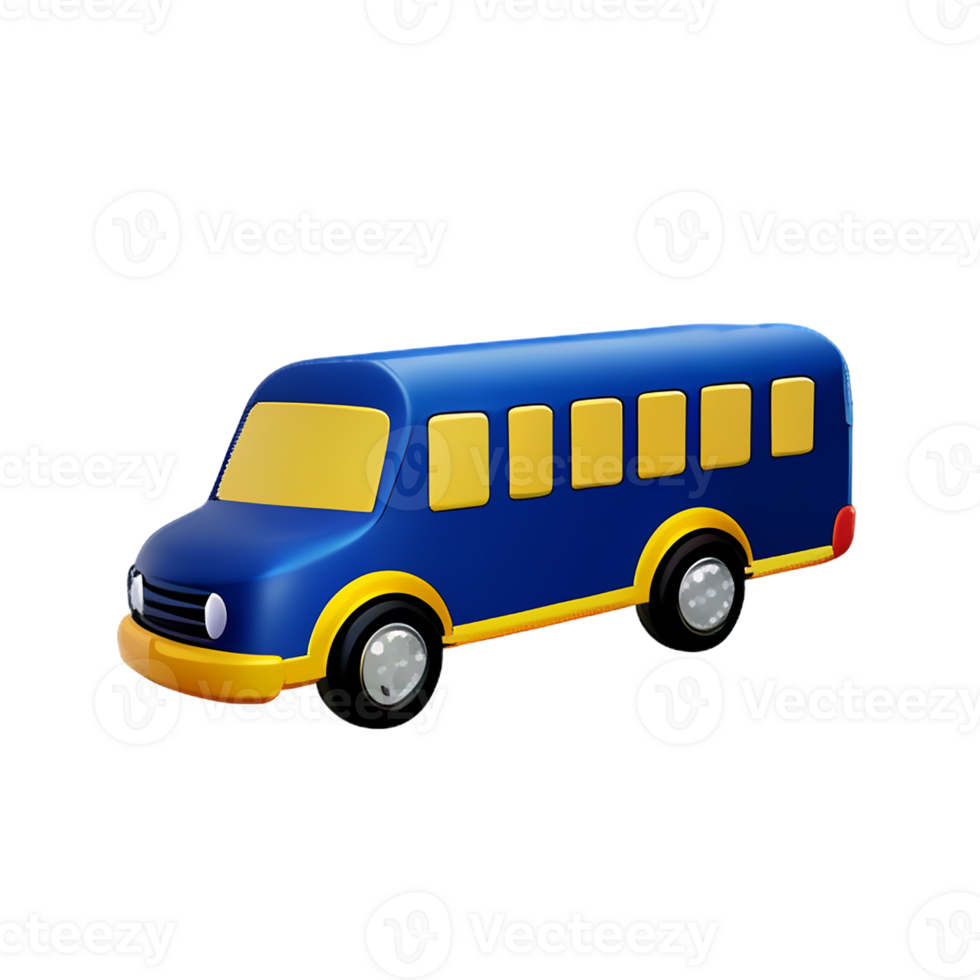 school bus 3d rendering icon illustration png