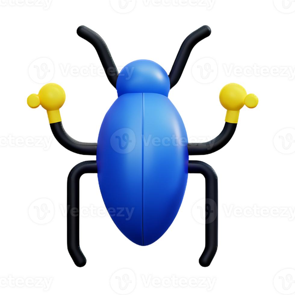 bug 3d rendering icon illustration png