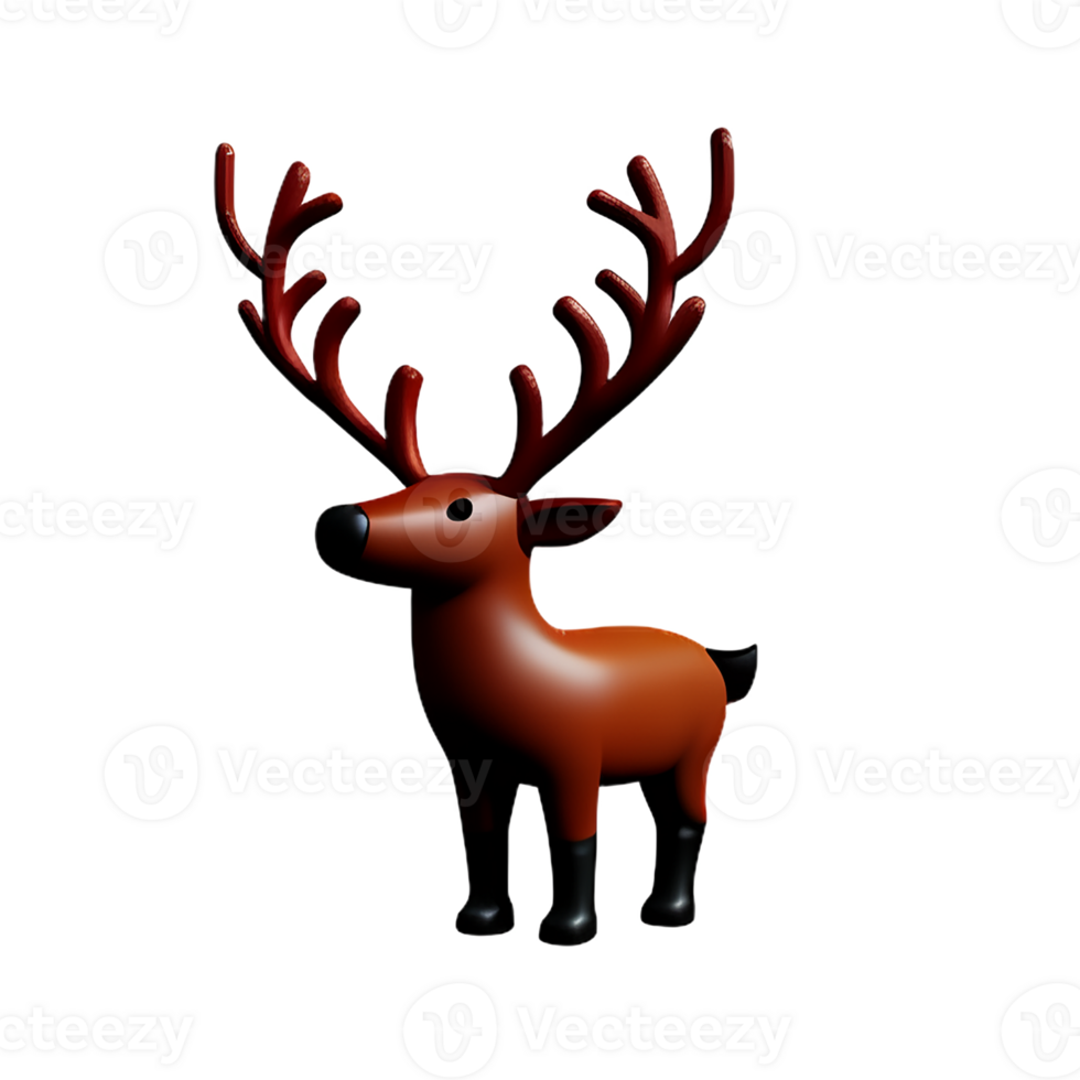 reindeer 3d rendering icon illustration png