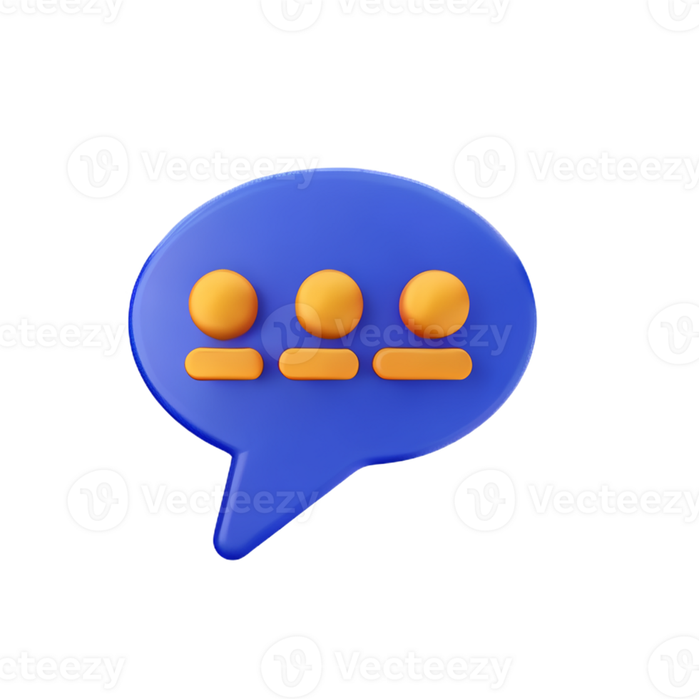chat bubble 3d rendering icon illustration png