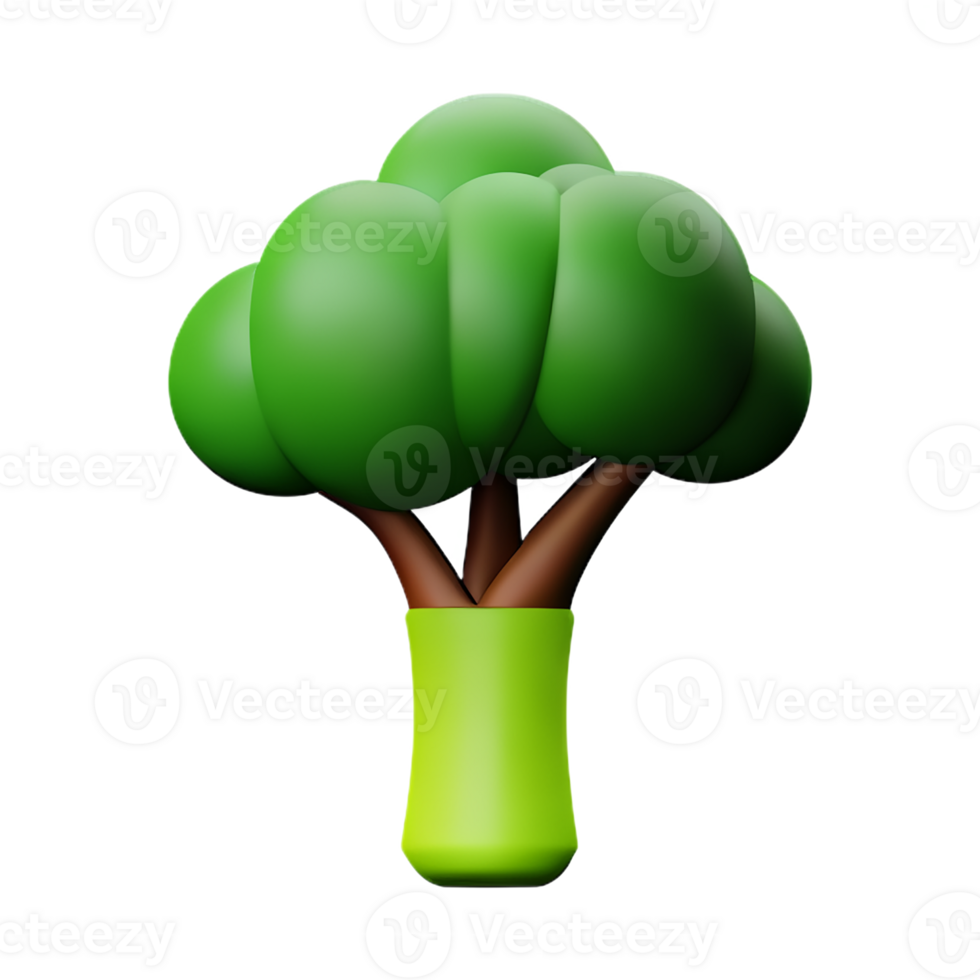 broccoli 3d rendering icon illustration png