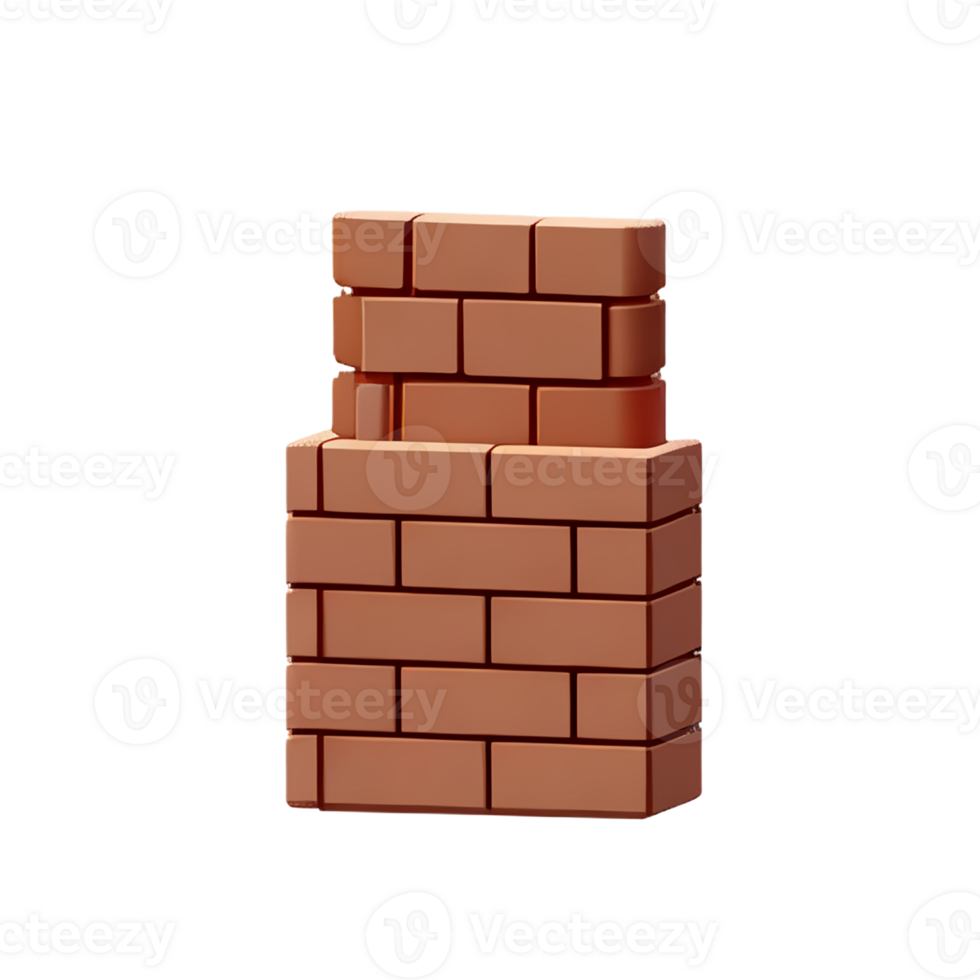 brick 3d rendering icon illustration png