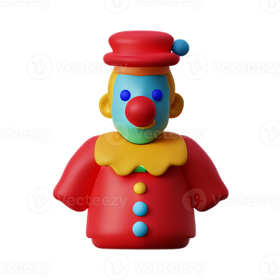 clown 3d rendering icon illustration png