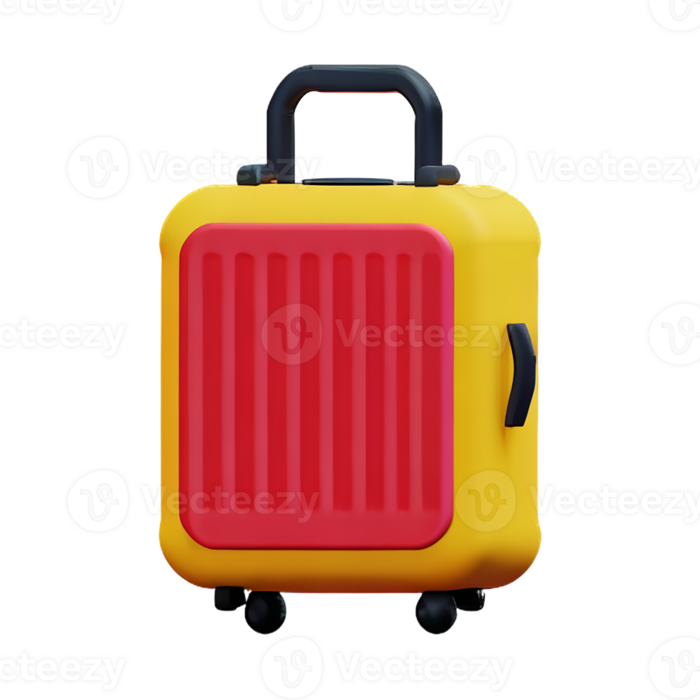 suitcase 3d rendering icon illustration png