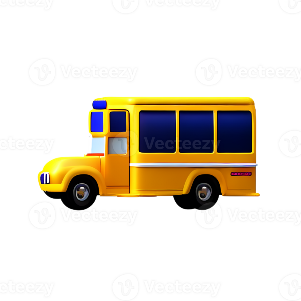 school bus 3d rendering icon illustration png