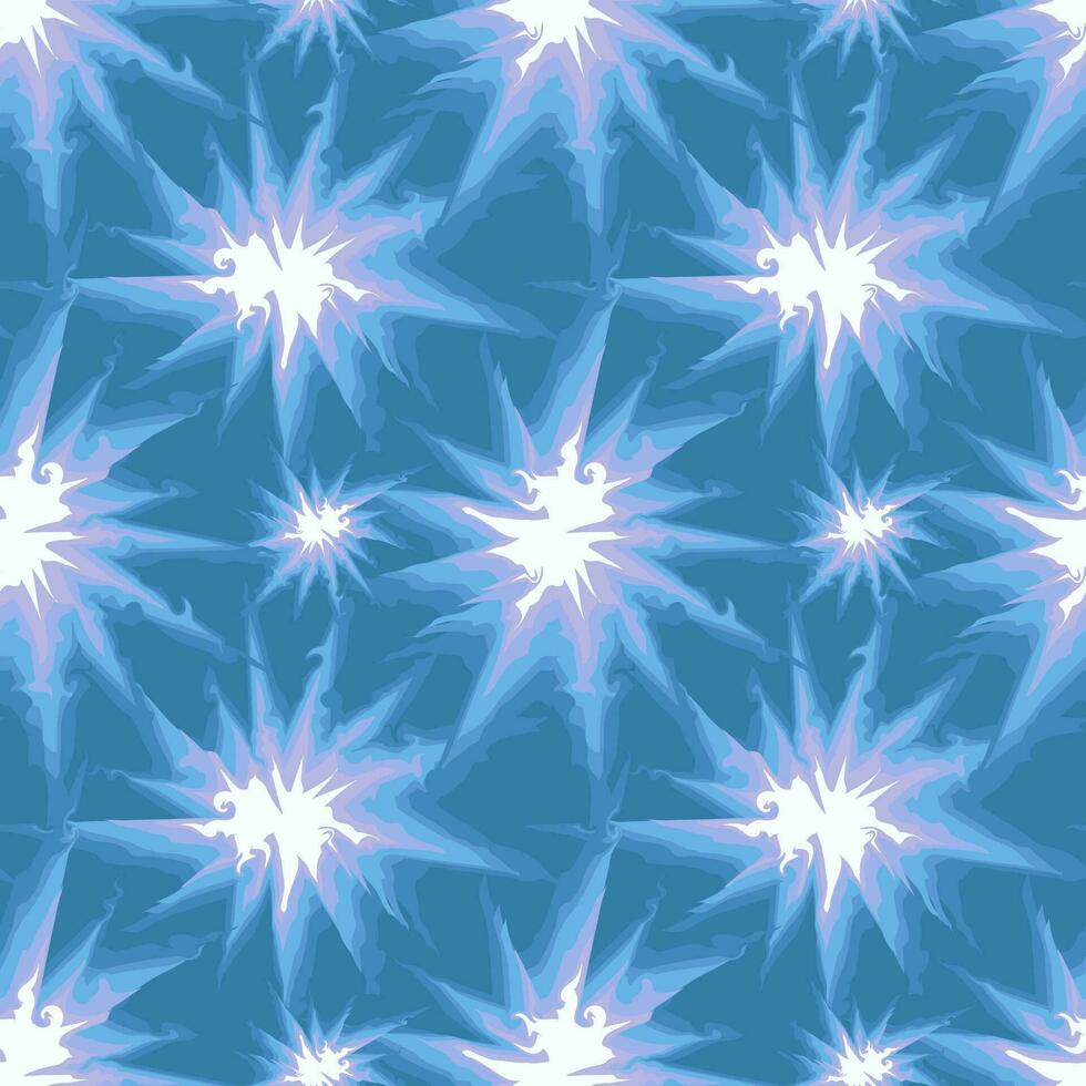Abstract background in the aura theme, consisting of luminous dots, stars. Vector illustration on a blue background with elements of flame, wavy glow, tongues of light