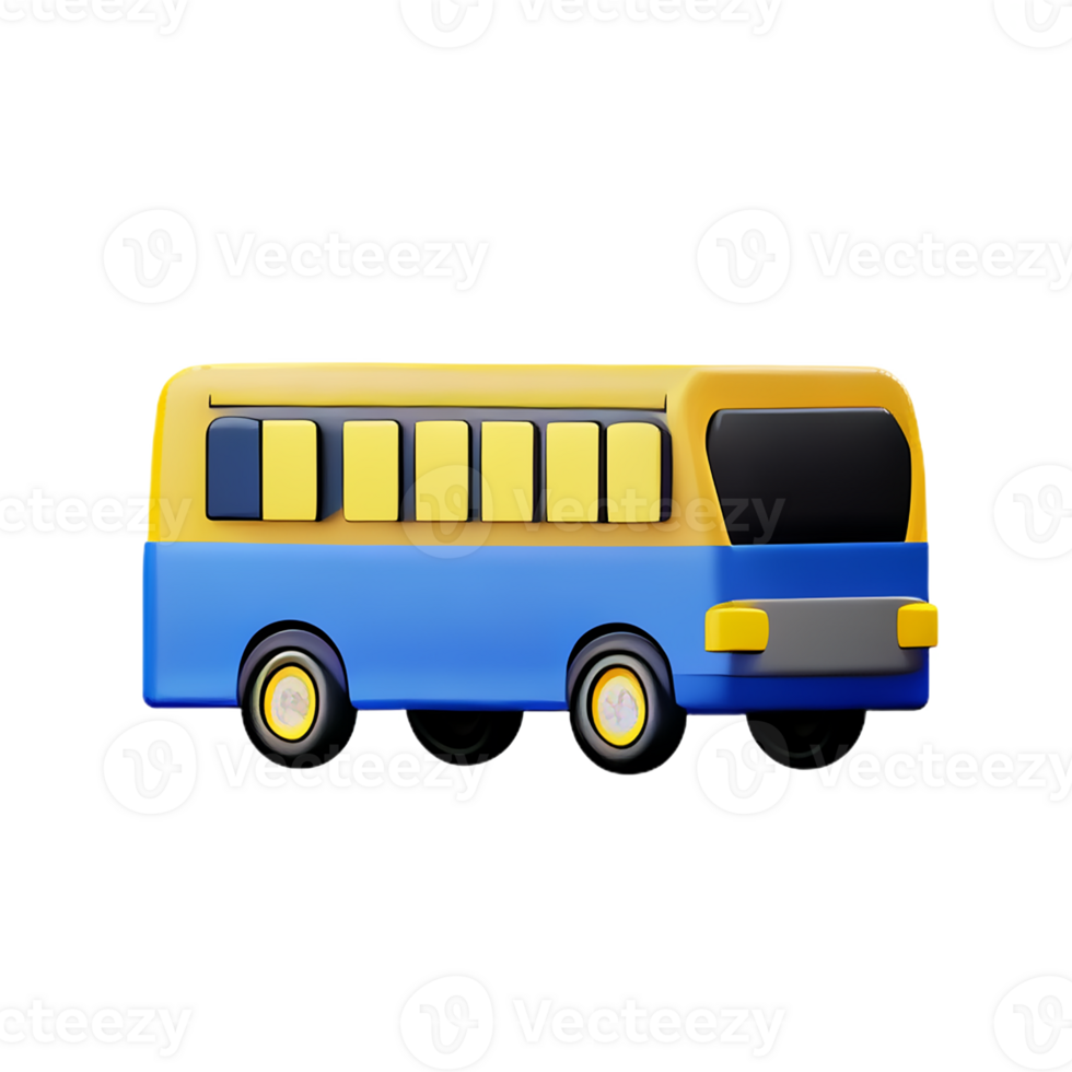 school bus 3d rendering icon illustration png