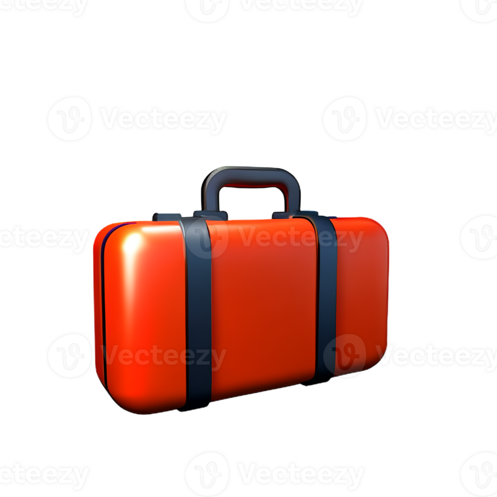 suitcase 3d rendering icon illustration png