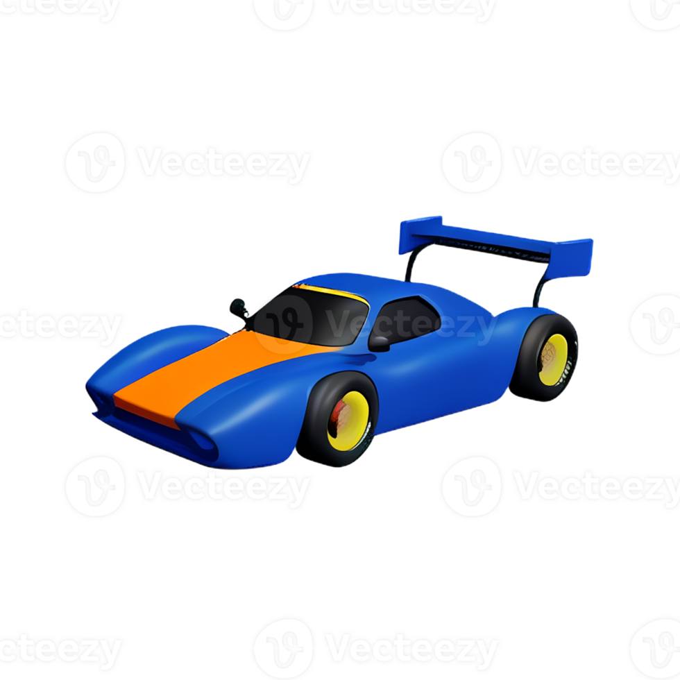 race car 3d rendering icon illustration png