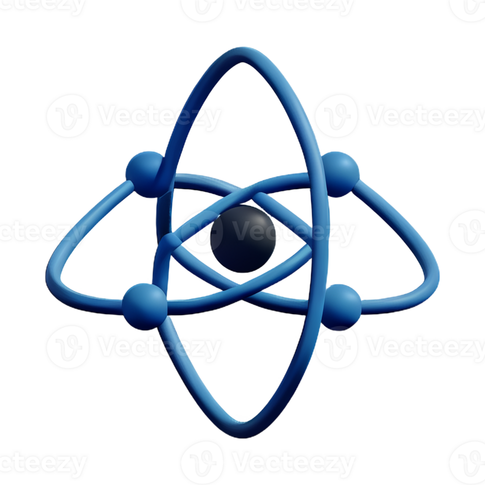 atom 3d rendering icon illustration png