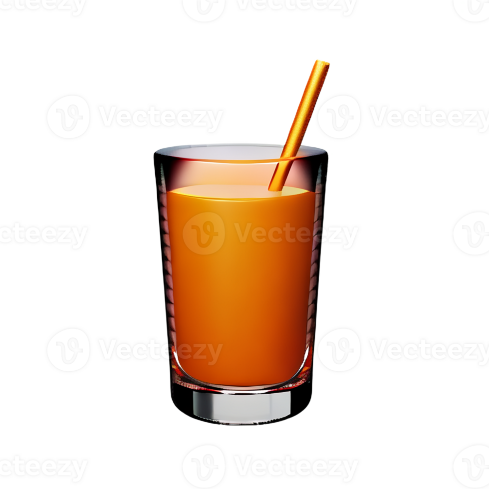 orange juice 3d rendering icon illustration png