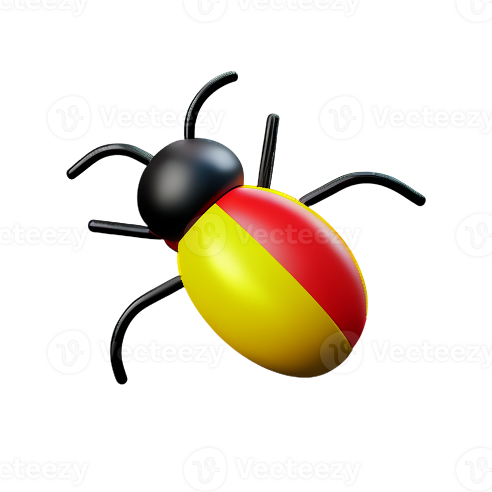 bug 3d rendering icon illustration png