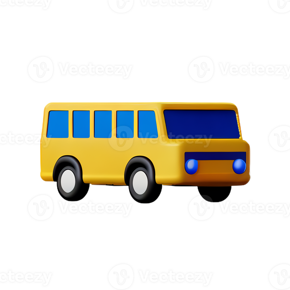 school bus 3d rendering icon illustration png