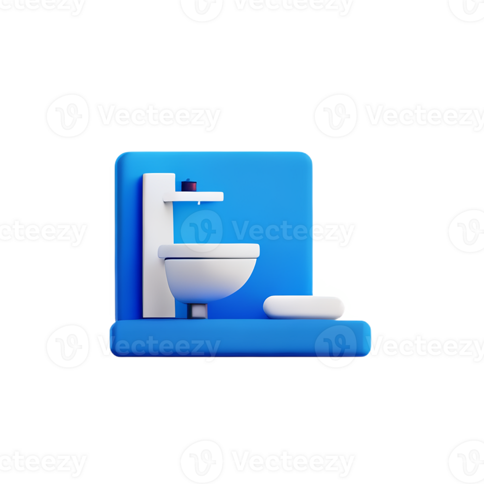 bathroom 3d rendering icon illustration png