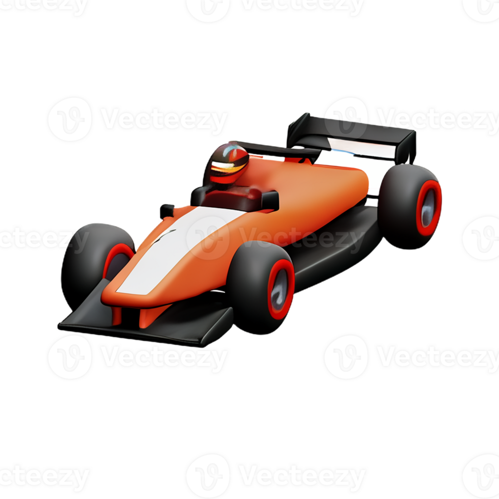 race car 3d rendering icon illustration png
