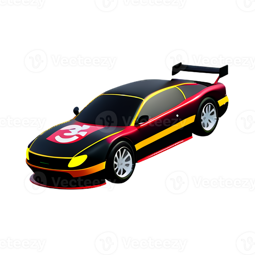 race car 3d rendering icon illustration png