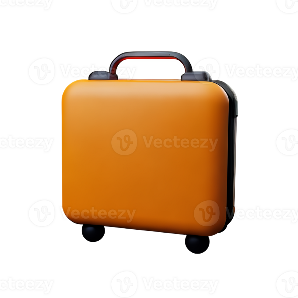 suitcase 3d rendering icon illustration png