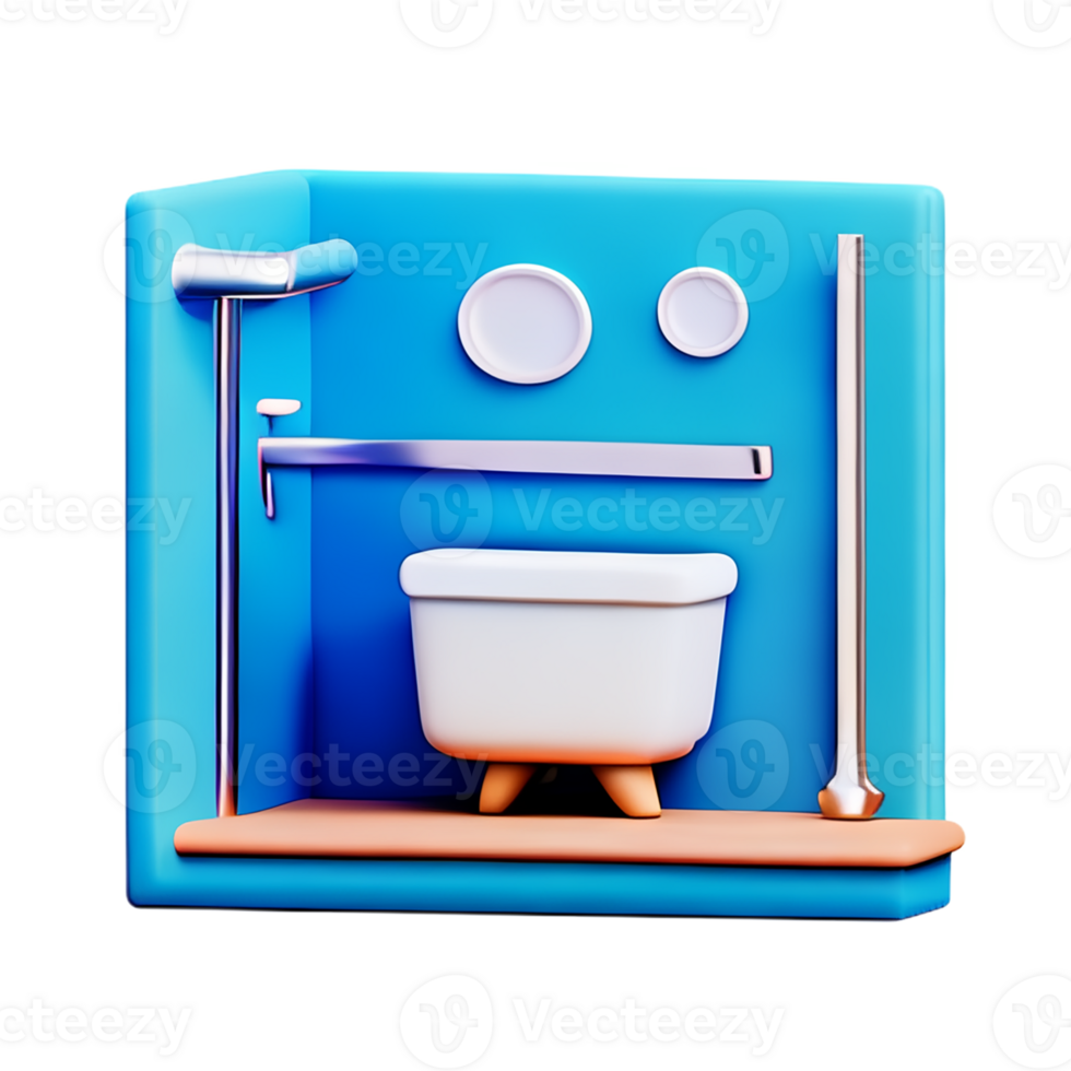 bathroom 3d rendering icon illustration png